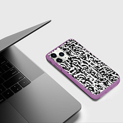 Чехол iPhone 11 Pro матовый КАЛЛИГРАФИЯ CALLIGRAPHY, цвет: 3D-фиолетовый — фото 2