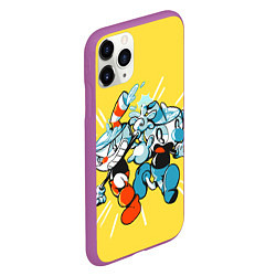 Чехол iPhone 11 Pro матовый Cuphead bros, цвет: 3D-фиолетовый — фото 2