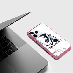 Чехол iPhone 11 Pro матовый Чёрный демонический Аста Либе, цвет: 3D-малиновый — фото 2