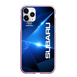 Чехол iPhone 11 Pro матовый Subaru, цвет: 3D-розовый