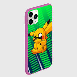 Чехол iPhone 11 Pro матовый Детектив Пикачу, цвет: 3D-фиолетовый — фото 2