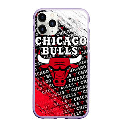 Чехол iPhone 11 Pro матовый CHICAGO BULLS 6, цвет: 3D-светло-сиреневый