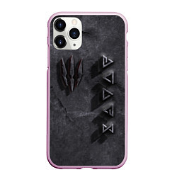 Чехол iPhone 11 Pro матовый THE WITCHER КАМЕНЬ, цвет: 3D-розовый