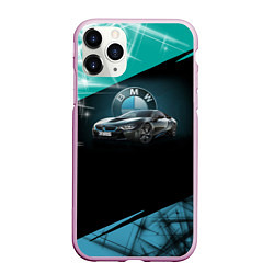 Чехол iPhone 11 Pro матовый BMW, цвет: 3D-розовый