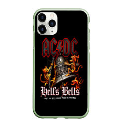 Чехол iPhone 11 Pro матовый ACDC Hells Bells, цвет: 3D-салатовый
