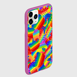 Чехол iPhone 11 Pro матовый Разные Pop It масляная краска, цвет: 3D-фиолетовый — фото 2