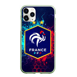 Чехол iPhone 11 Pro матовый Сборная Франции, цвет: 3D-салатовый