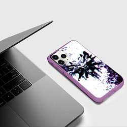 Чехол iPhone 11 Pro матовый THE WITCHER GLITCH ГЛИТЧ, цвет: 3D-фиолетовый — фото 2