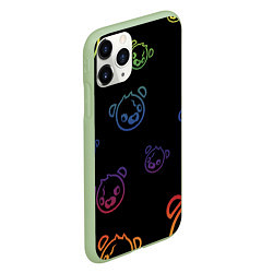 Чехол iPhone 11 Pro матовый Colorful Bear, цвет: 3D-салатовый — фото 2