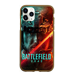 Чехол iPhone 11 Pro матовый Battlefield 2042 Soldier face, цвет: 3D-коричневый