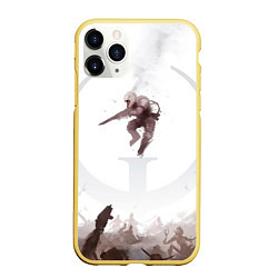 Чехол iPhone 11 Pro матовый Quake War, цвет: 3D-желтый