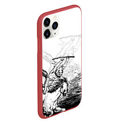 Чехол iPhone 11 Pro матовый A demon on a horse, цвет: 3D-красный — фото 2