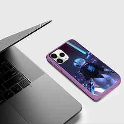 Чехол iPhone 11 Pro матовый Nier X Cyberpunk, цвет: 3D-фиолетовый — фото 2