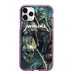 Чехол iPhone 11 Pro матовый Metallica Metal Skull, цвет: 3D-фиолетовый