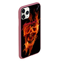 Чехол iPhone 11 Pro матовый Metallica Flame, цвет: 3D-малиновый — фото 2