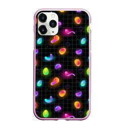 Чехол iPhone 11 Pro матовый Ночные фонарики-светлячки, цвет: 3D-розовый