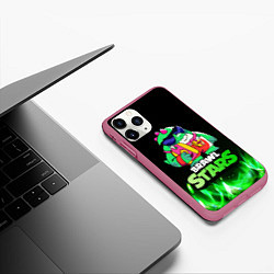 Чехол iPhone 11 Pro матовый Базз Buzz Brawl Stars Огонь, цвет: 3D-малиновый — фото 2