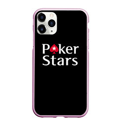 Чехол iPhone 11 Pro матовый Poker Stars, цвет: 3D-розовый