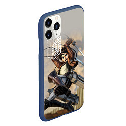 Чехол iPhone 11 Pro матовый Эрен Йегер, цвет: 3D-тёмно-синий — фото 2