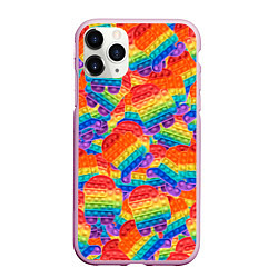 Чехол iPhone 11 Pro матовый Pop it Among Us, цвет: 3D-розовый