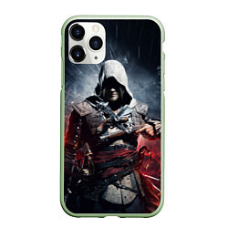 Чехол iPhone 11 Pro матовый Assassins Creed 4: Black Flag, цвет: 3D-салатовый