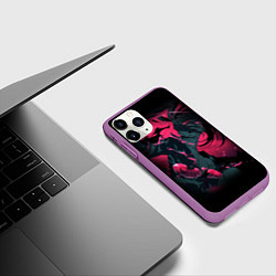 Чехол iPhone 11 Pro матовый ХЯККИМАРУ В ЯРОСТИ ДОРОРО, цвет: 3D-фиолетовый — фото 2