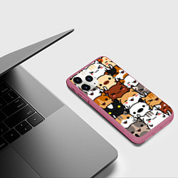 Чехол iPhone 11 Pro матовый Коты и котики, цвет: 3D-малиновый — фото 2