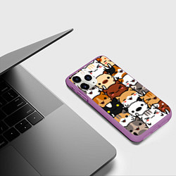 Чехол iPhone 11 Pro матовый Коты и котики, цвет: 3D-фиолетовый — фото 2
