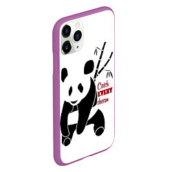 Чехол iPhone 11 Pro матовый Панда и сон, цвет: 3D-фиолетовый — фото 2
