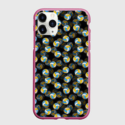 Чехол iPhone 11 Pro матовый Волейбол, цвет: 3D-малиновый