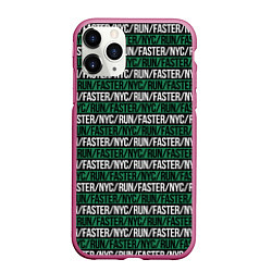 Чехол iPhone 11 Pro матовый RUNFASTER, цвет: 3D-малиновый