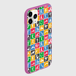 Чехол iPhone 11 Pro матовый СПОРТ, цвет: 3D-фиолетовый — фото 2