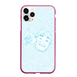 Чехол iPhone 11 Pro матовый Blue Lil Peep, цвет: 3D-малиновый