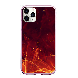 Чехол iPhone 11 Pro матовый ПЛАМЯ 3D, цвет: 3D-розовый