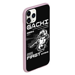 Чехол iPhone 11 Pro матовый Гачи первый удар, цвет: 3D-розовый — фото 2