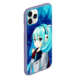 Чехол iPhone 11 Pro матовый Мику Хацунэ, цвет: 3D-серый — фото 2