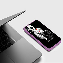 Чехол iPhone 11 Pro матовый Зеро Ту показывает палец, цвет: 3D-фиолетовый — фото 2