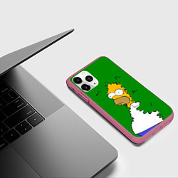 Чехол iPhone 11 Pro матовый Мем с Гомером, цвет: 3D-малиновый — фото 2