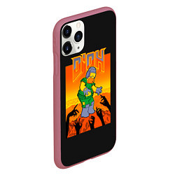 Чехол iPhone 11 Pro матовый Doom x Simpsons, цвет: 3D-малиновый — фото 2
