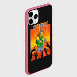 Чехол iPhone 11 Pro матовый Doom x Simpsons, цвет: 3D-малиновый — фото 2