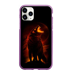 Чехол iPhone 11 Pro матовый DARK WOLF, цвет: 3D-фиолетовый