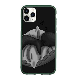 Чехол iPhone 11 Pro матовый Сплюха, цвет: 3D-темно-зеленый