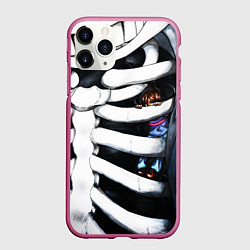 Чехол iPhone 11 Pro матовый SANS AND FRISK, цвет: 3D-малиновый