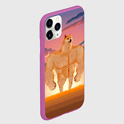 Чехол iPhone 11 Pro матовый Мем собака качок DOGE, цвет: 3D-фиолетовый — фото 2