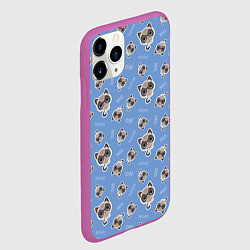 Чехол iPhone 11 Pro матовый Недовольный Кот, цвет: 3D-фиолетовый — фото 2