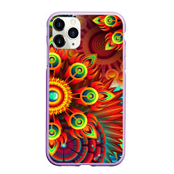 Чехол iPhone 11 Pro матовый Тропики, цвет: 3D-сиреневый