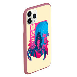 Чехол iPhone 11 Pro матовый Nezuko Neon, цвет: 3D-малиновый — фото 2