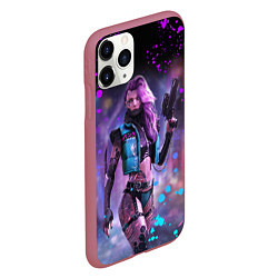 Чехол iPhone 11 Pro матовый CYBERPUNK 2077 NEON КИБЕРПАНК НЕОН Z, цвет: 3D-малиновый — фото 2