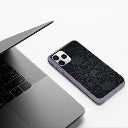 Чехол iPhone 11 Pro матовый Dark Pattern, цвет: 3D-серый — фото 2