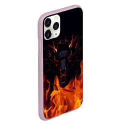 Чехол iPhone 11 Pro матовый THE WITCHER ОГОНЬ, цвет: 3D-розовый — фото 2